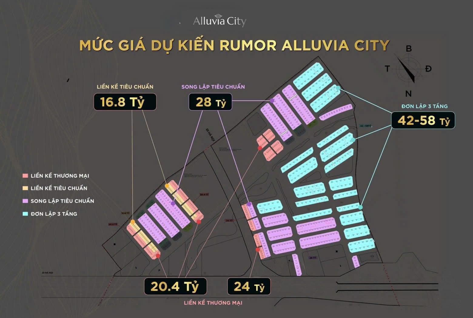 Bảng giá Alluvia Xuân Cầu Hưng Yên