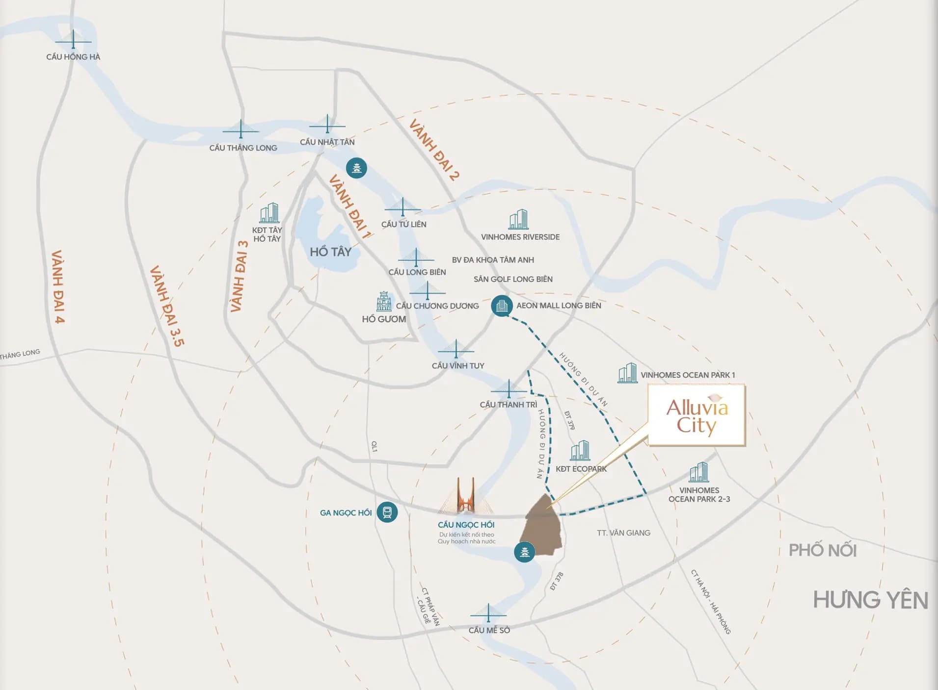 Vị trí dự án Alluvia City Văn Giang Hưng Yên